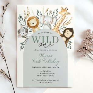 Invitation Safari tropical sauvage Une jungle Animaux Anniver