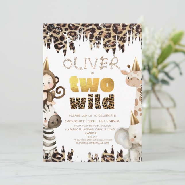 Invitation Safari Two Wild 2e anniversaire (Debout devant)