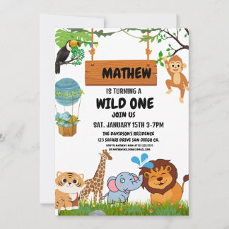 Invitation Safari Wild One