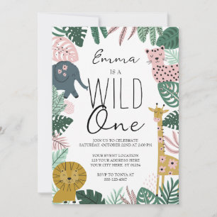 Invitation Safari Wild One Invitation, Jungle Premier Anniver