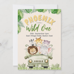 Invitation Safari Wild Un premier anniversaire