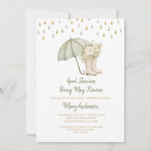 Invitation Sage Avril Showers apportent des fleurs de mai Bab