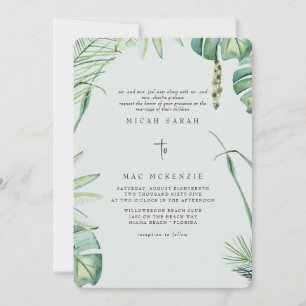 Invitation Sage Beach Tropics Les deux parents Mariage