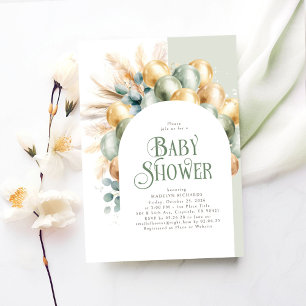 Invitation Sage Boho Arch Baby shower Hommes et femmes Neutre