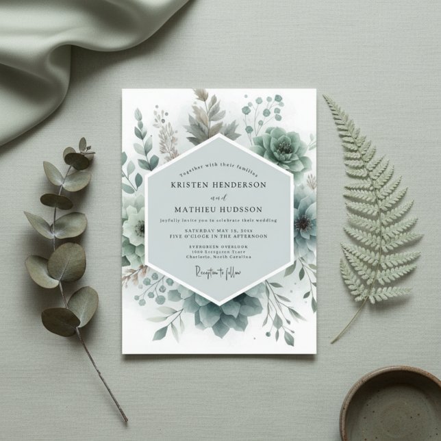 Invitation Sage Botanical Ethereal Wedding (Créateur téléchargé)
