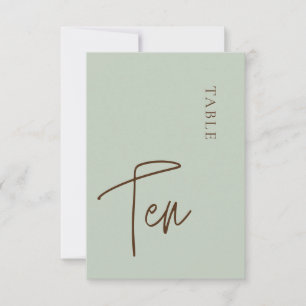 Invitation Sage calligraphique minimaliste Tableau dix Numéro