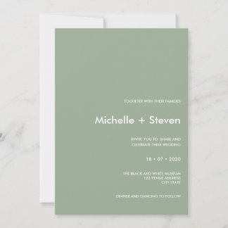 Invitation Sage Chic minimal | Mariage de typographie