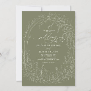 Invitation Sage Coquette Jardin boisé Mariage floral