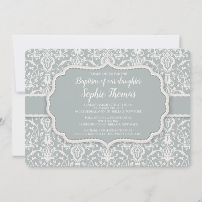 Invitation Sage Damask (Devant)