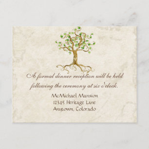 Invitation sage de réception Antiqued par racine