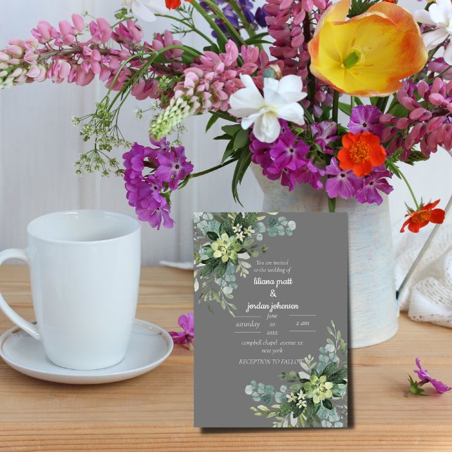 Invitation Sage Elegant MARIAGE de verdure (Créateur téléchargé)