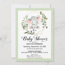 Sage Elephant Baby shower moderne