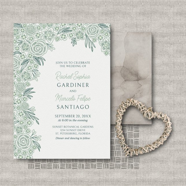 Invitation Sage Emerald Green Arch Mariage (Créateur téléchargé)