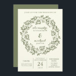 Invitation Sage et ivoire Rustique Mariage de la couronne bot<br><div class="desc">Ce design rustique moderne présente une courge botanique verte sauge,  sur un arrière - plan d'ivoire. Le dos de l'invitation est également sage. Personnalisez facilement avec vos informations de mariage pour un look tendance et personnalisé.</div>