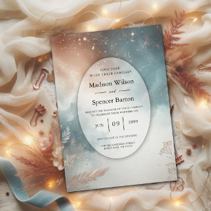 Invitation Sage et Terracotta Stardust Mariage Ciel