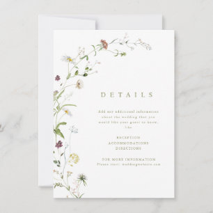 Invitation Sage Fleur sauvage Rustic Boho Mariage Détails car