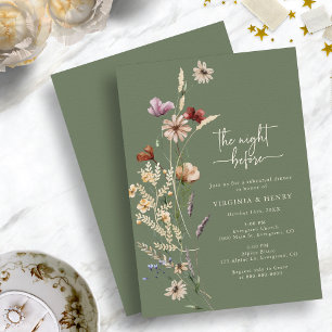 Invitation Sage Floral Le Dîner de la Veille de la Répétition