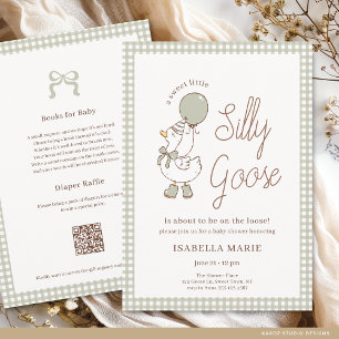 Invitation Sage Gingham Petite Petite Folle Baby Shower