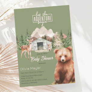 Invitation Sage Green Adventure Attend le Baby shower des mon