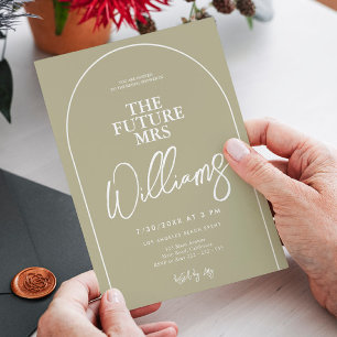 Invitation Sage Green Arc moderne minimaliste Fête des mariée