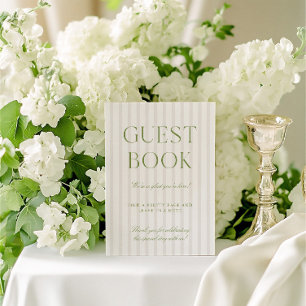 Invitation Sage Green & Beige Mariage Livre d'or