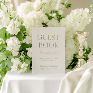 Invitation Sage Green & Beige Mariage Livre d'or