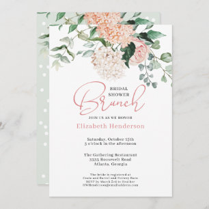Invitation Sage Green Blush rose Fête des mariées Florale Bru