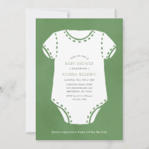 Sage Green Bodysuit Baby shower minimaliste