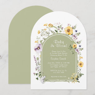 Invitation Sage Green Boho Rustic Baby Dans Le Baby shower Bl