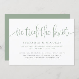 Invitation Sage Green Calligraphie Nous Avons Lié Le Mariage 