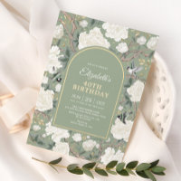 Sage Green Chinoiserie Floral Femmes 40e anniversa