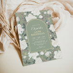 Invitation Sage Green Chinoiserie Floral Femmes 50e anniversa<br><div class="desc">Ce design d'inspiration chinoiserie présente d'élégants fleurons botaniques,  des oiseaux et de la verdure en vert sauge et blanc cassé. Personnalisez l'invitation avec vos détails et si vous voulez réorganiser le style et le placement du texte,  veuillez appuyer sur le bouton "Cliquez pour customiser plus loin".</div>