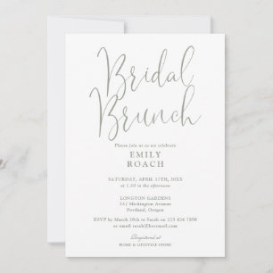 Invitation Sage Green Élégant Script Bridal Bunch Douche