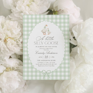 Invitation Sage Green En vichy Silly Goose Baby shower