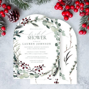 Invitation Sage Green Eucalyptus Fête des mariées Berry verte