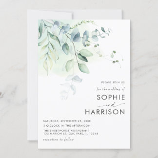 Invitation Sage Green Eucalyptus Mariage de verdure