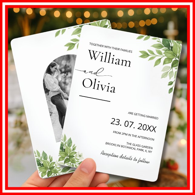 Invitation Sage Green Eucalyptus Mariage PHOTO (Créateur téléchargé)