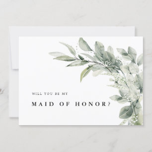 Invitation Sage Green Eucalyptus Serez-vous ma demoiselle d'h