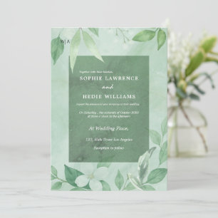 Invitation Sage Green fleur sauvage Whimsical Boho