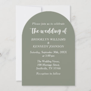 Invitation Sage Green Floral Botanique Mariage Nom du couple