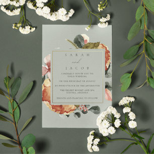 Invitation Sage Green Floral Garden Mariage