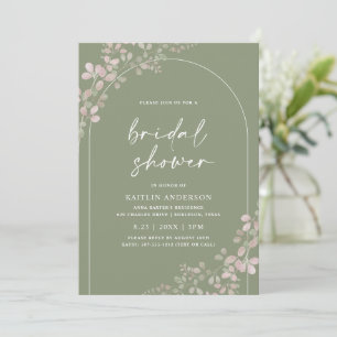 Invitation Sage Green Foliage Boho Arch Fête des mariées