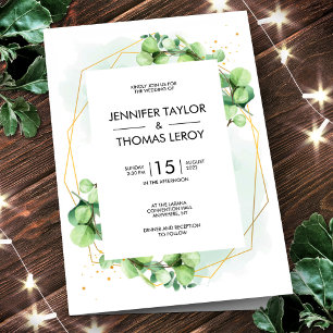 Invitation Sage Green Foliage Moderne Élégant Mariage rustiqu