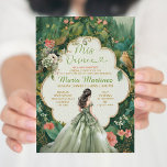 Invitation Sage Green Forêt Robe Florale Princesse Mis Quince<br><div class="desc">Sage Green Forêt Robe Florale Princesse Mis Quince Invitation Quinceañera 15 Anos,  16e Anniversaire Papillon d'or</div>