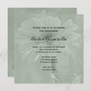 Invitation Sage Green Gerber Daisy