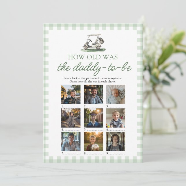 Invitation Sage Green Golf How Old Was The Daddy Game (Debout devant)