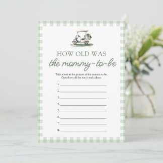Invitation Sage Green Golf How Old Was The Mommy Game