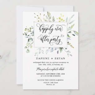 Invitation Sage Green Greenery Heureusement Joyeux Jamais Apr