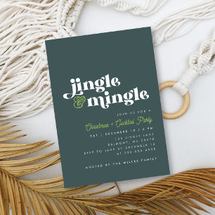 Invitation Sage Green Jingle Mingle Fête de Noël moderne