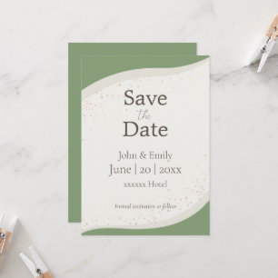 Invitation Sage Green Mariage Abstrait Enregistrer la date